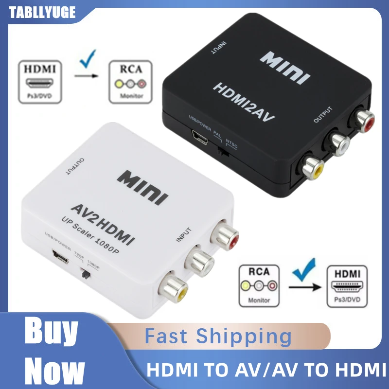 Audio Splitter Y - HDMI-متوافق مع محول RCA محول AV/CVBS