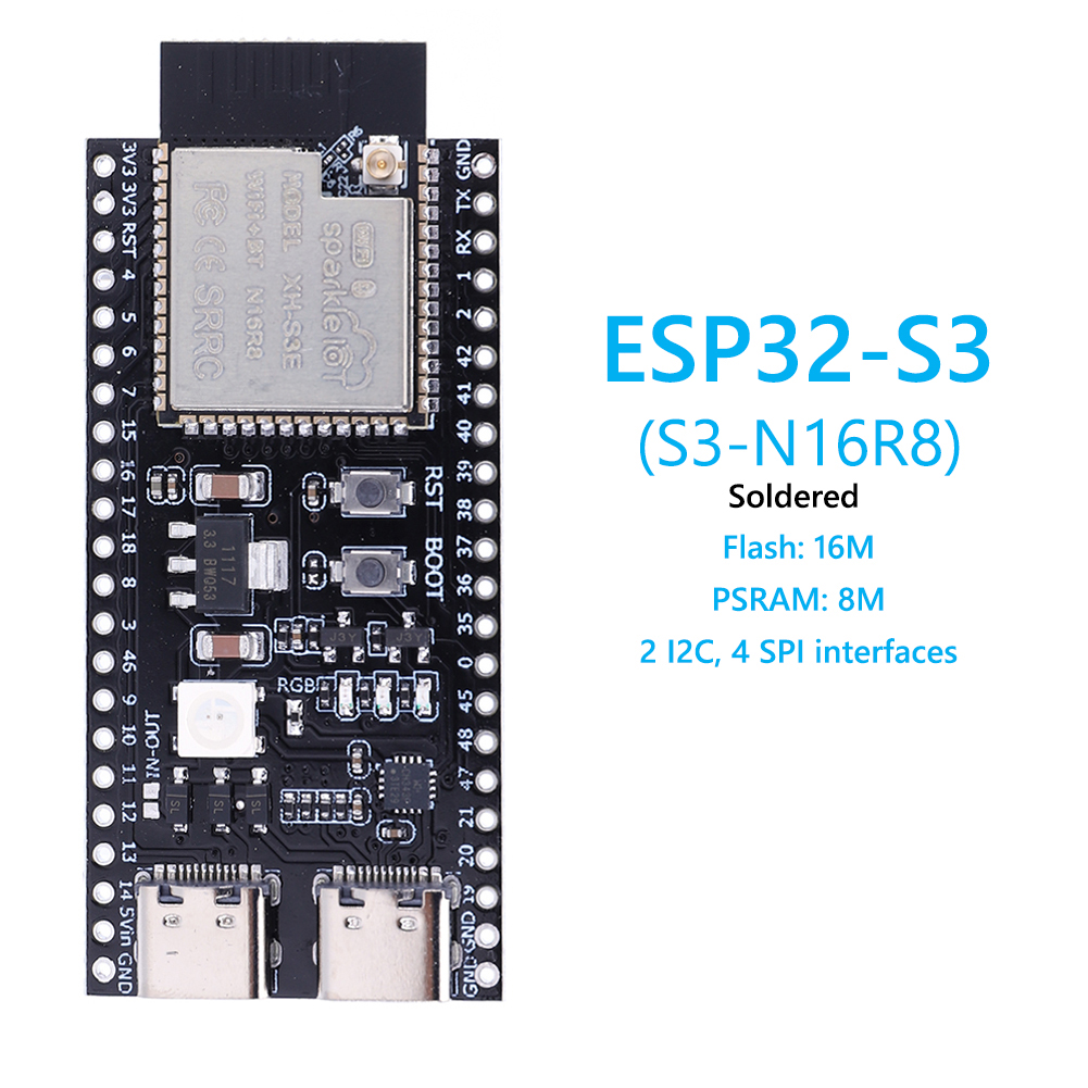 ESP32 S3 N16R8 N8R2 لوحة تطوير - مراجعة Usb C Earphone وسعره